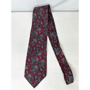 Vintage Bert Pulitzer Paisley Silk Necktie Red Silk Made In USA